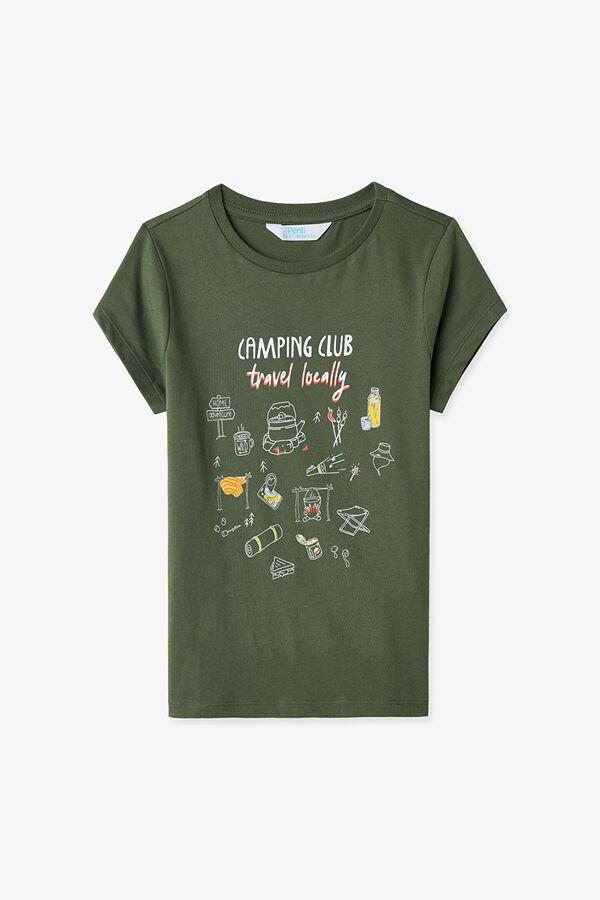 Penti Lot de 2 pyjamas courts enfant camping vert