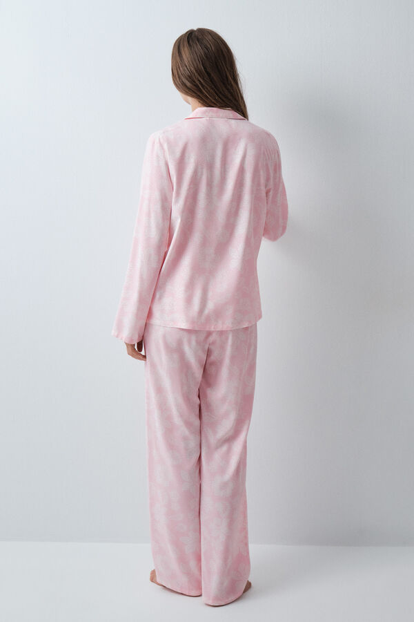 Women'secret Bicolour floral print classic long pyjamas pink