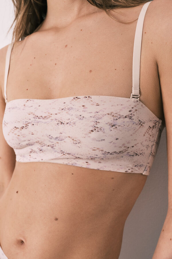 Women'secret Snake print seamless bandeau bra white