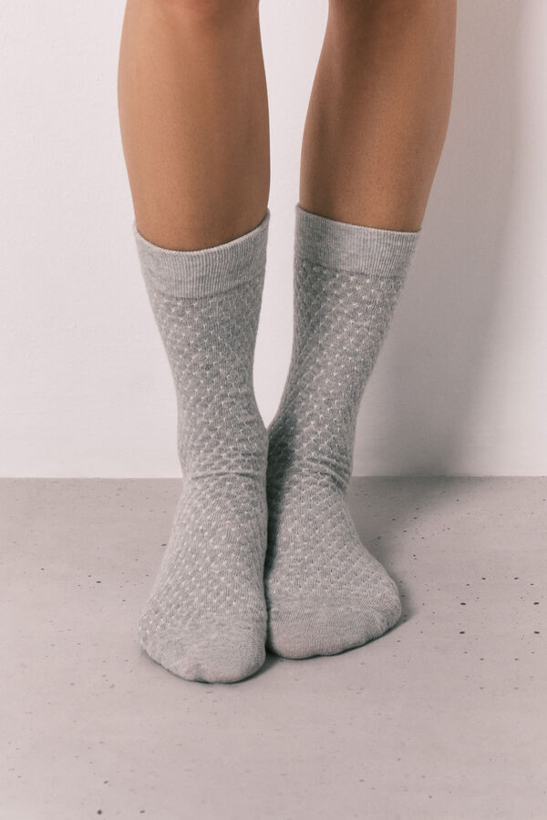 Women'secret Roze mrežaste duge čarape Roze