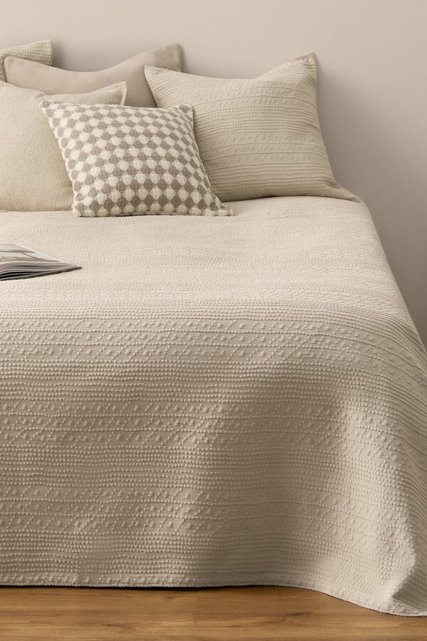 Textura Colcha jacquard 100% algod&atilde;o cru