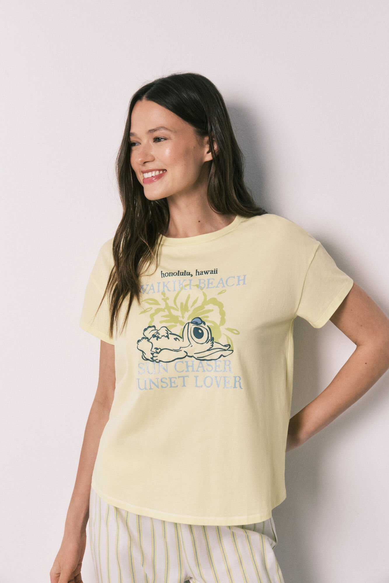 Women'secret Pijama Capri manga corta Stitch