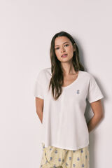 Women'secret White cotton capri pyjamas beige