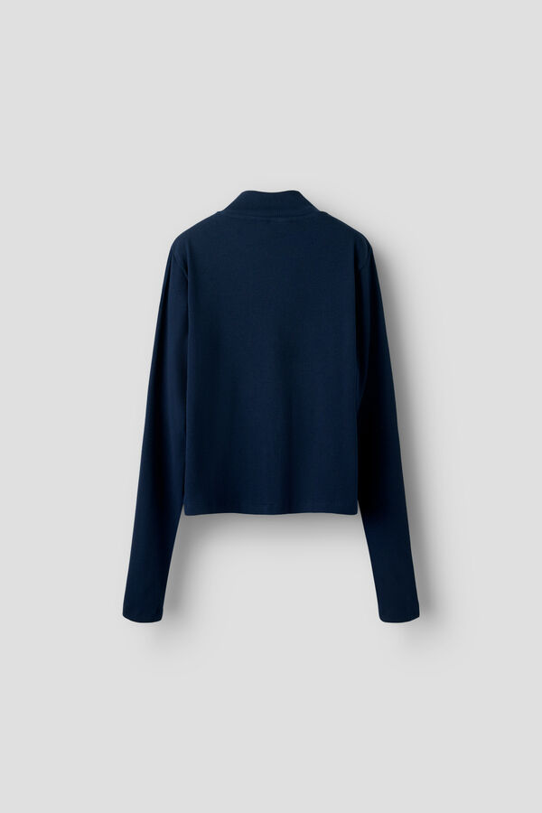 Lmtd Veste &agrave; manches longues c&ocirc;tel&eacute;e &agrave; col montant et fermeture &eacute;clair bleu