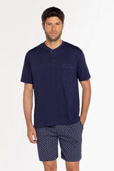 Punto Blanco Conjunto pijama corto estampado 100% algod&oacute;n azul