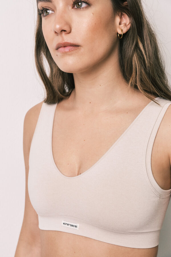 Women'secret Beige seamless halterneck top nude