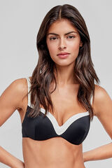Gisela Two-tone bikini top with black contrasting edges Crna