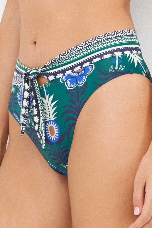 Gisela Braga bikini alta print pi&ntilde;as tropical blanco