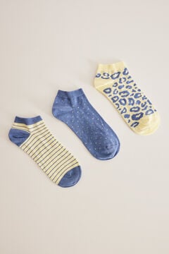 Womensecret Lot 3 paires de chaussettes invisibles coton imprimées imprimé