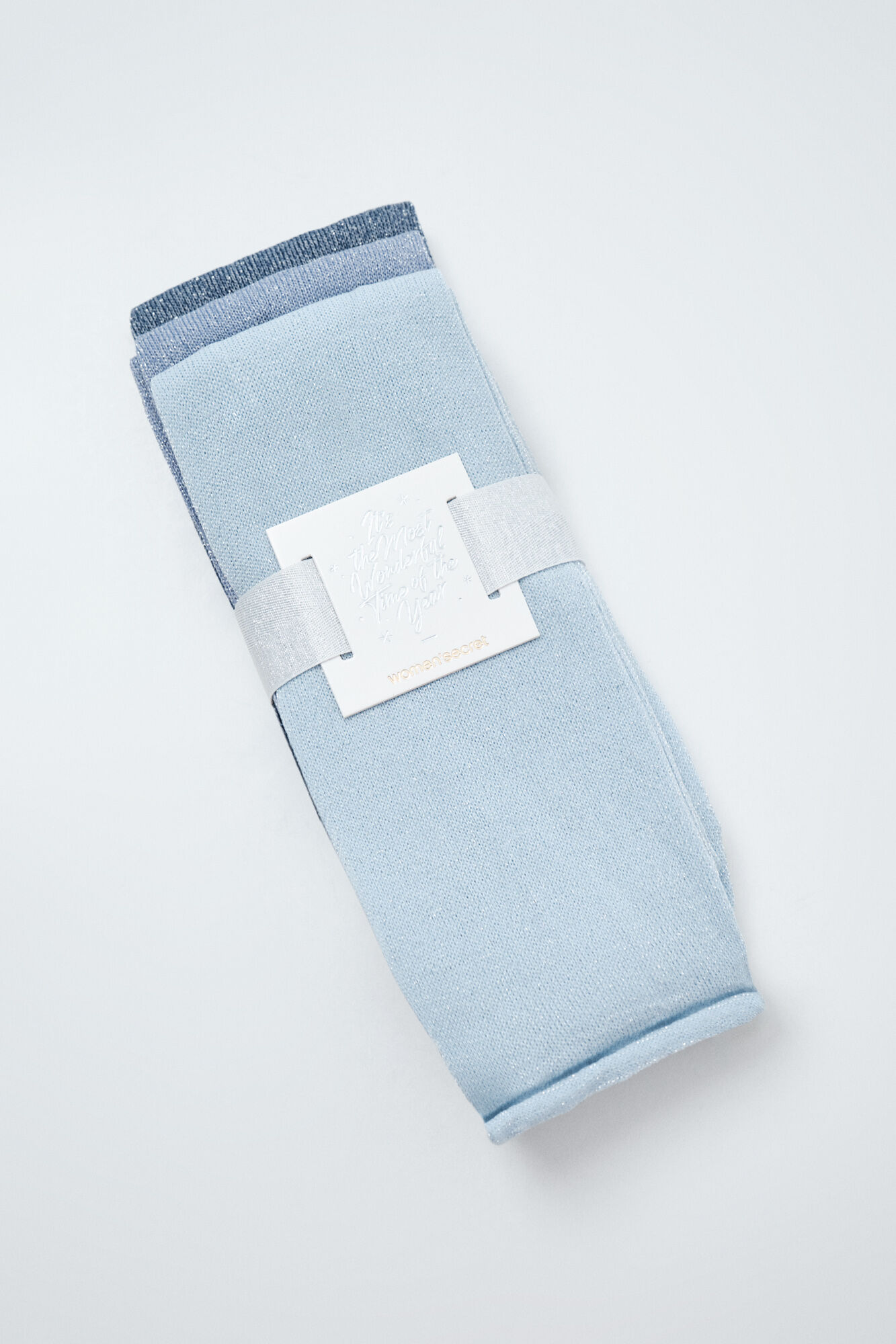 Women'secret Blue lurex 3-pack long socks
