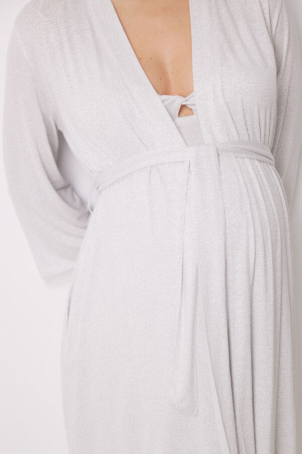 Womensecret Robe de maternity midi en viscose imprimé pois gris