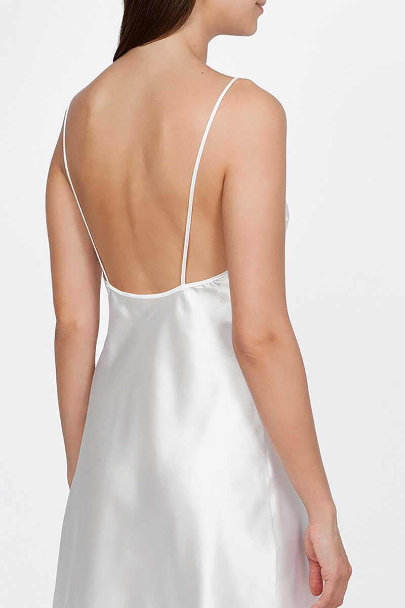 Womensecret Ivette Bridal women's short white satin nightgown beige