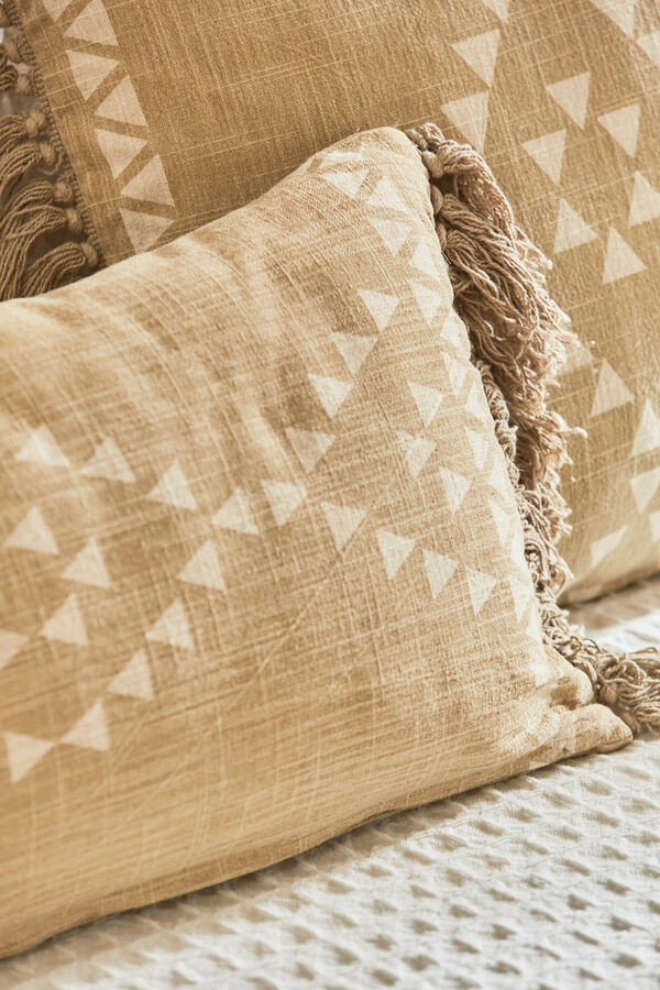 Womensecret Kenka cushion cover with geometric motifs brown
