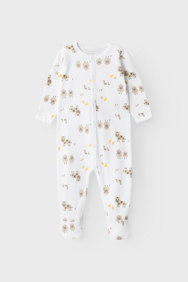Womensecret Pijama de bebé com estampado de animais branco
