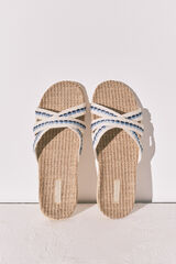 Women'secret Rafia cross-strap sandals nude