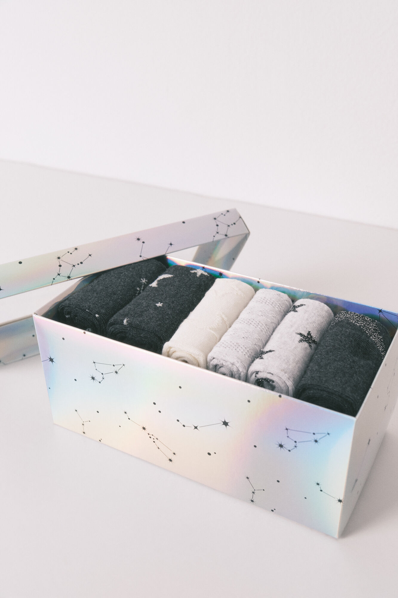 Women'secret Pack of 6 long cotton socks with stars  