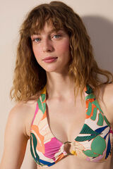 Womensecret Printed halter bikini top rávasalt mintás