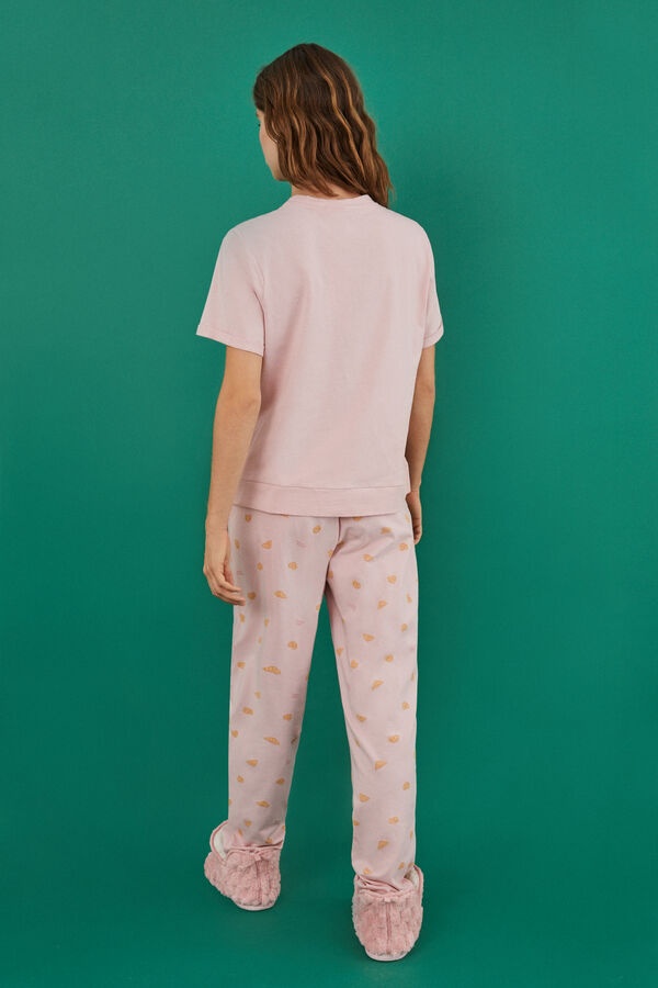 Womensecret Manolo Bakes rózsaszín pizsama 100% pamutból. rózsaszín