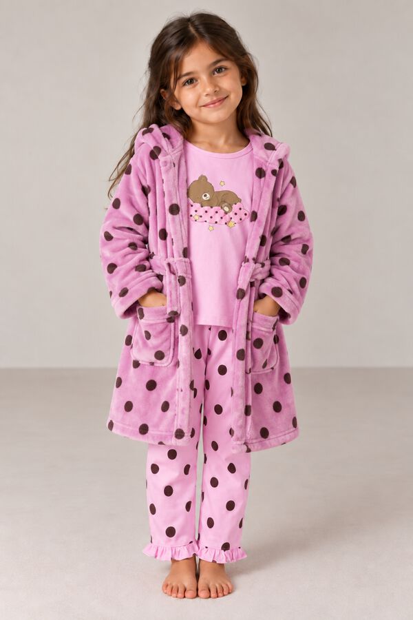 Name It Polka-dot robe with belt pink