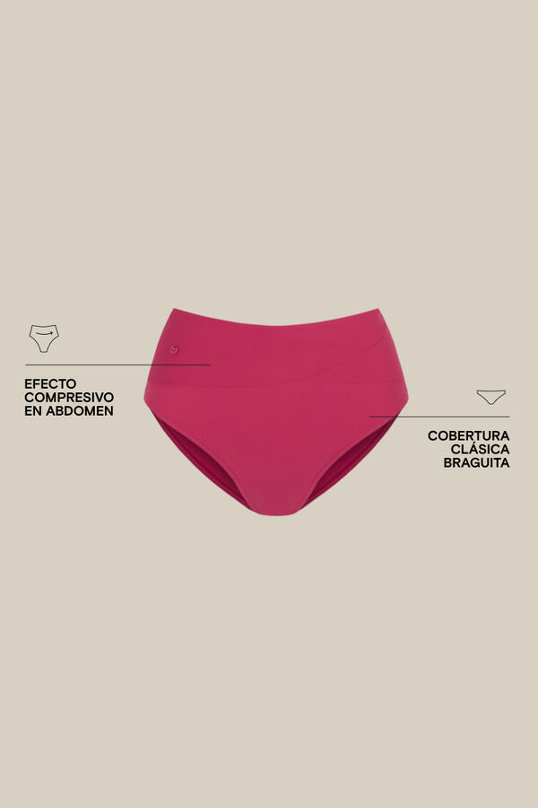 Womensecret Ružicasti donji dio bikinija visokog struka koji oblikuje Ružičasta