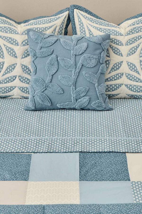 Textura Capa de edredom tradicional patchwork azul