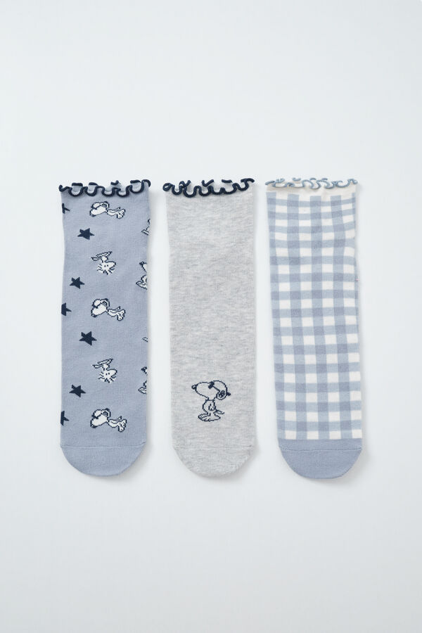 Women'secret 3er-Pack kurze Socken mit Snoopy-Print mit Print