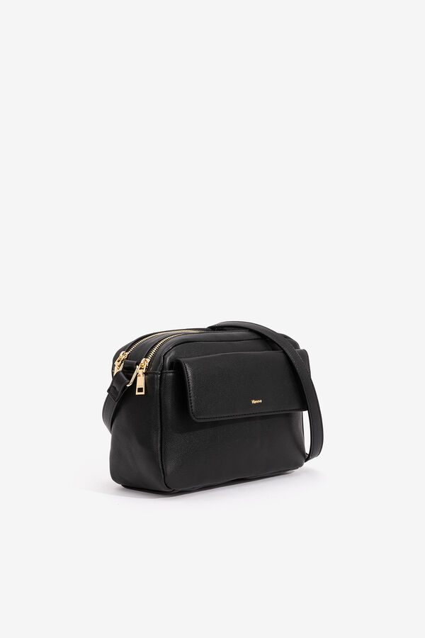 Vilanova Crossbody bag with front pocket noir