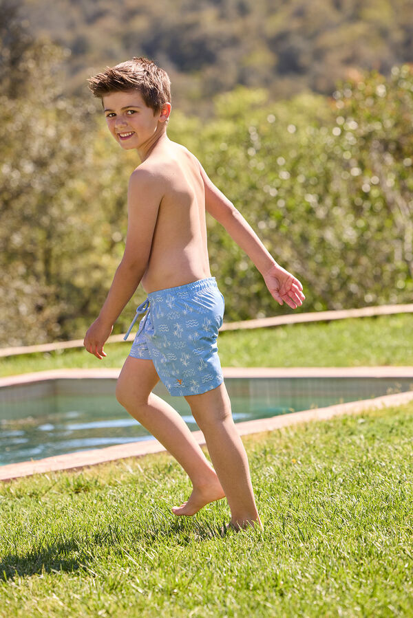 Promise Boy's island print swimwear blue