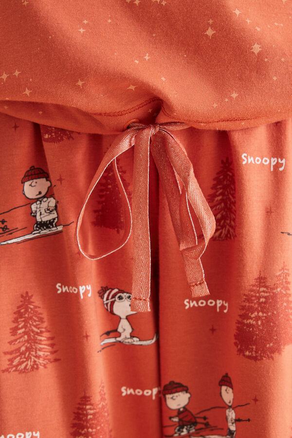 Womensecret Pyjama pantacourt 100 % coton Snoopy orange rouge