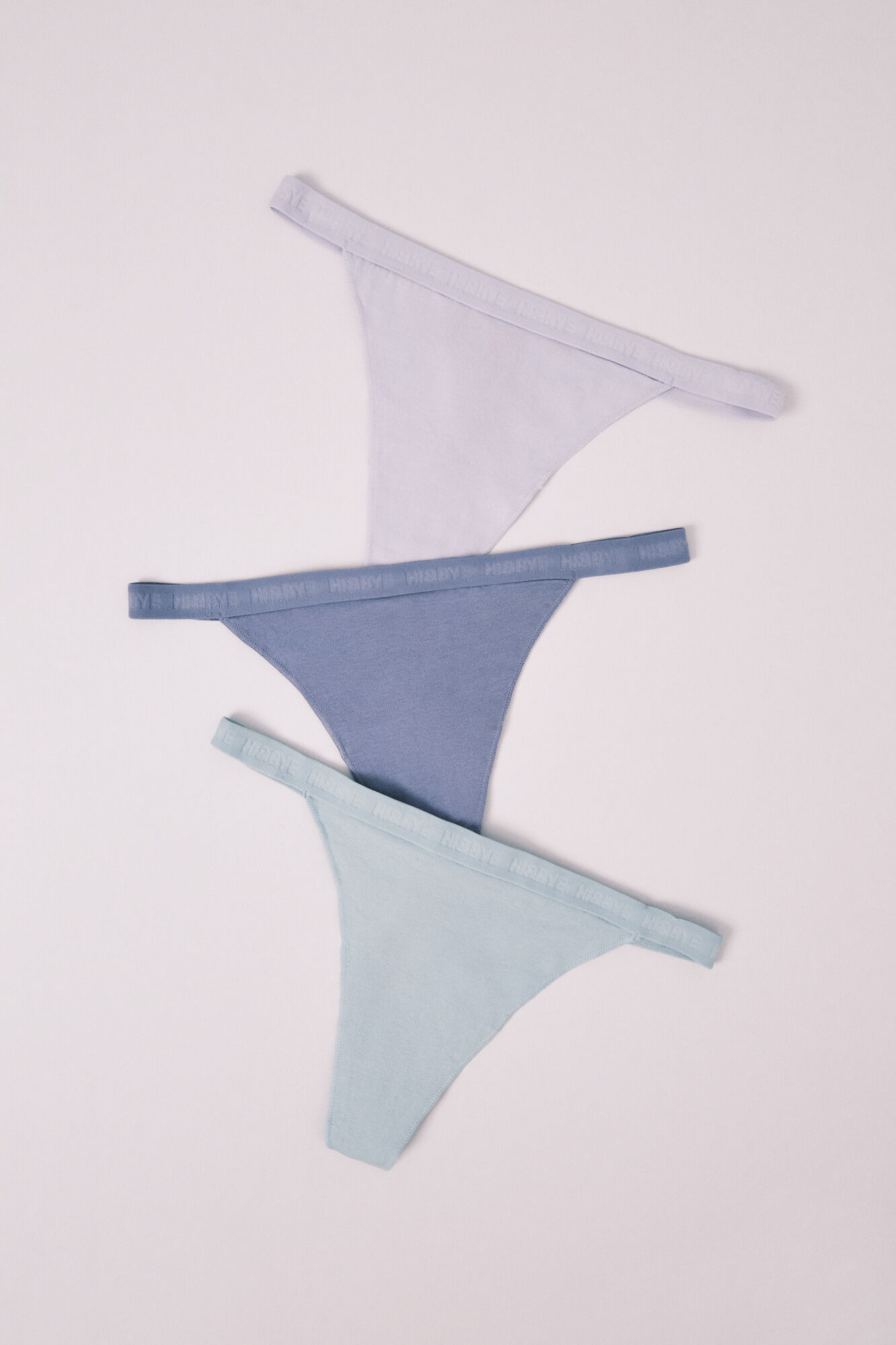 HI&BYE Green cotton 3-pack thongs