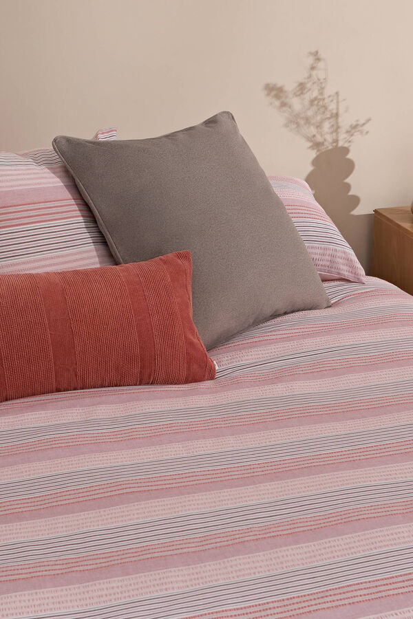 Womensecret Textured striped duvet cover. For a 150-160 cm bed. rose