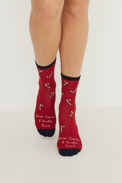 Womensecret Burgundy Christmas socks red