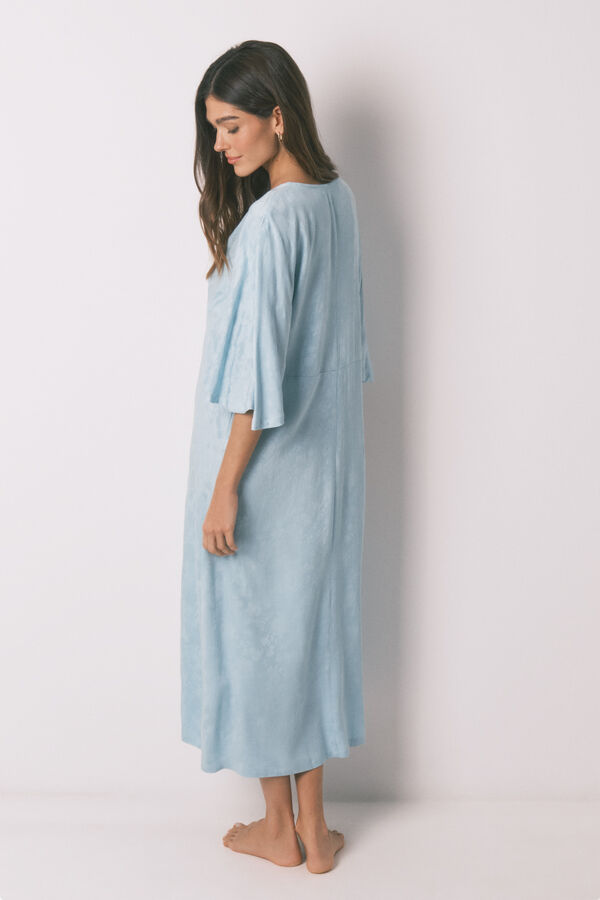 Women'secret Long nightgown with gathered neckline green