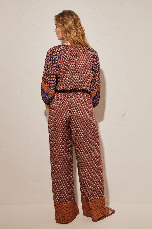Womensecret Long patchwork jumpsuit printed