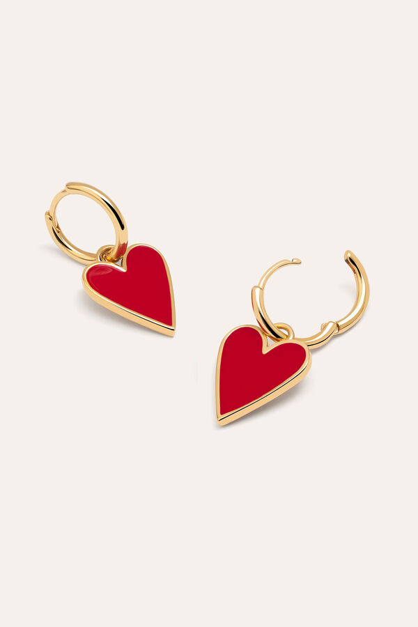 Singularu Lovely Heart Gold Plated Earrings imprim&eacute;