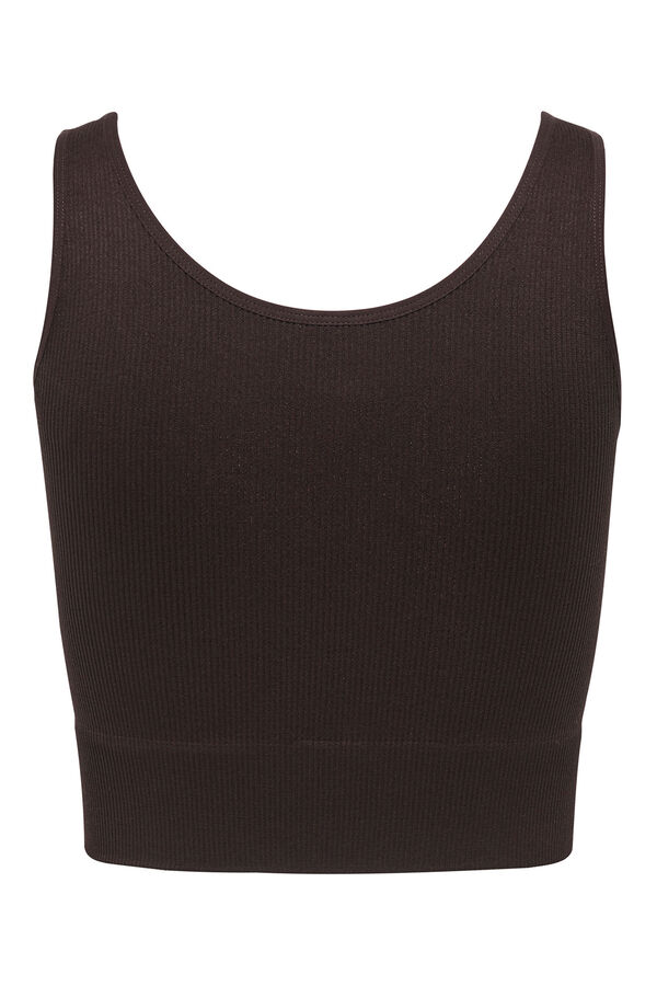 Only Play Soutien desportivo com al&ccedil;a sem costura castanho