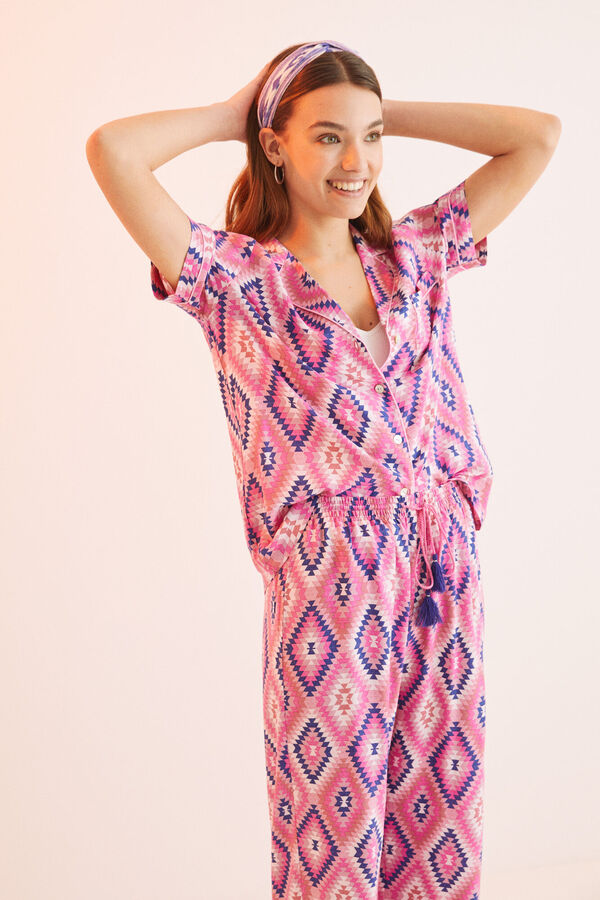 Womensecret Ethnic print classic pyjamas pink