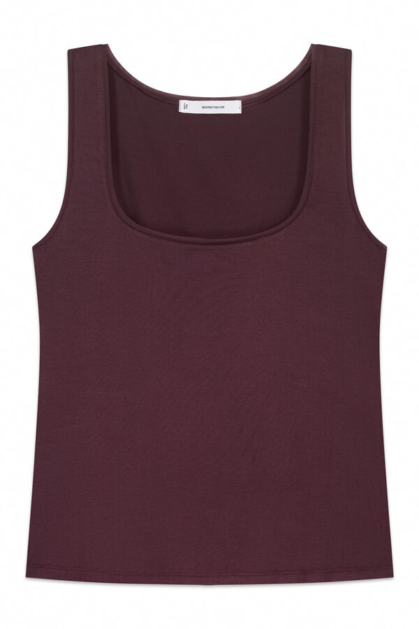Women'secret Burgundy viscose vest top red