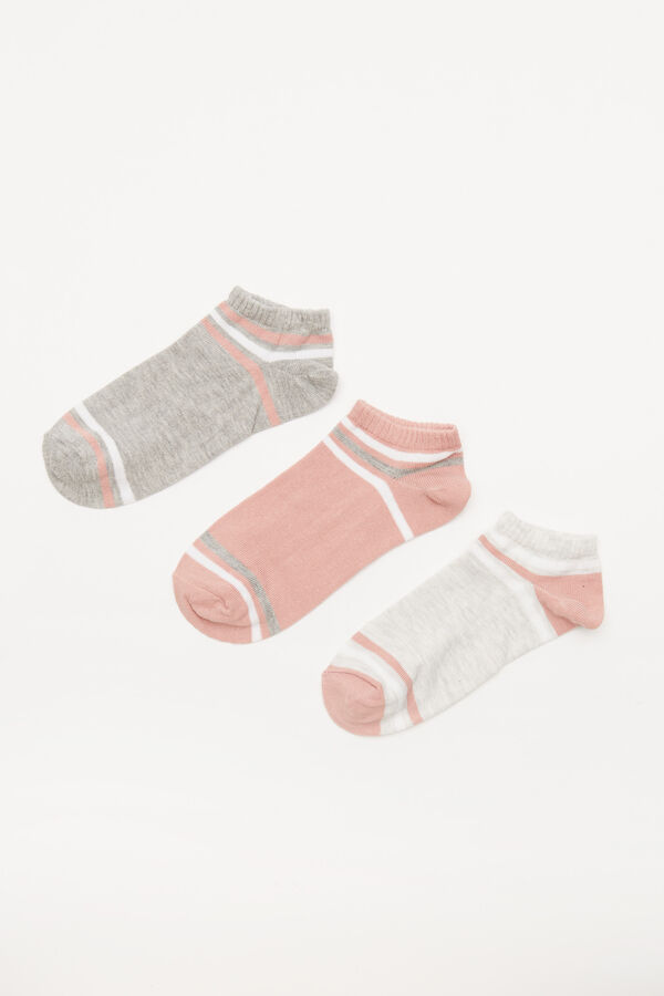 Womensecret Pack of 3 pairs of striped socks printed