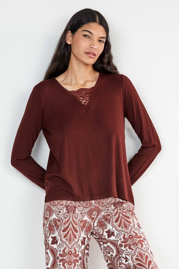 Gisela Paisley print long pyjamas printed