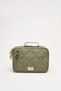 Womensecret Large khaki quilted vanity case printed