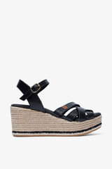 Popa Gialos leather low wedge sandal black