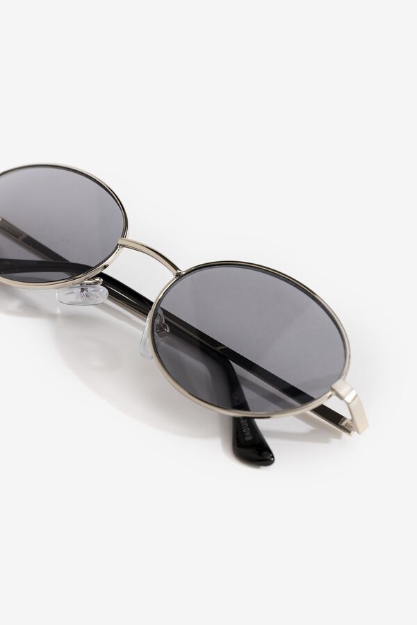 Vilanova Runde Metall-Sonnenbrille Grau