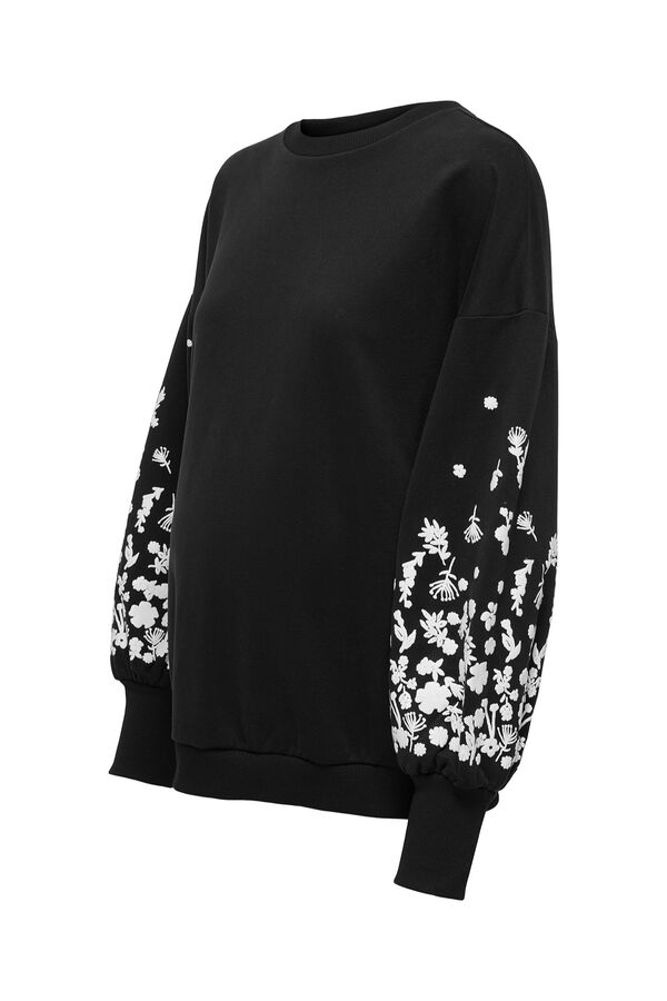 Only Maternity Sweatshirt com detalhe nas mangas maternity preto