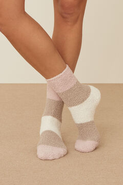 Womensecret Fluffy multicoloured stripe socks printed