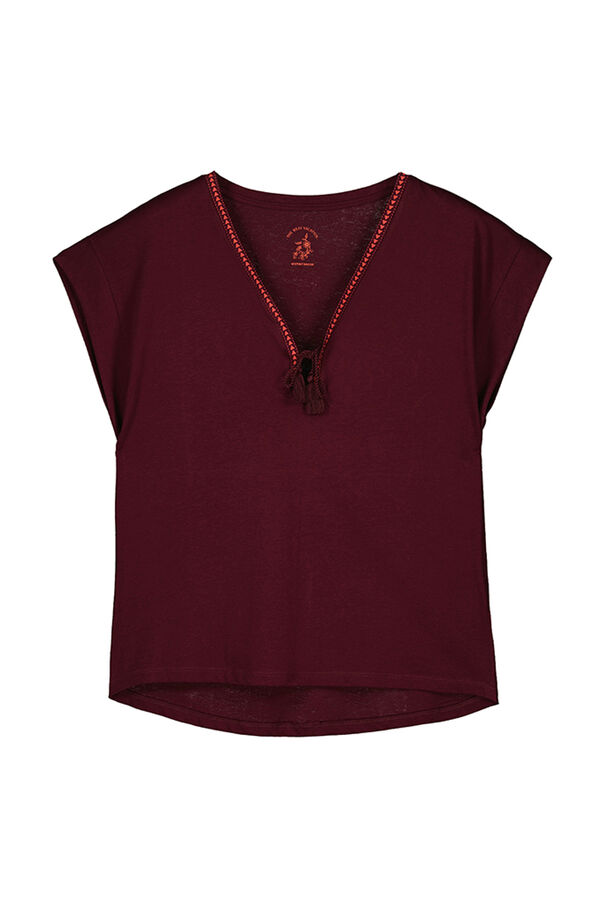 Womensecret T-Shirt 100 % Baumwolle Granatrot mit Print