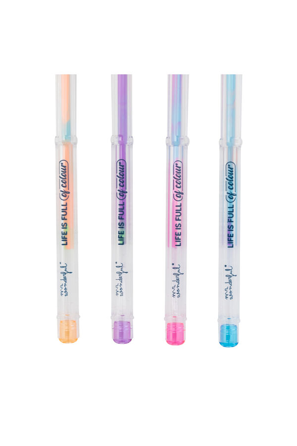 Mr. Wonderful Mr.Wonderful-Set of 4 neon blue pens that change color imprim&eacute;