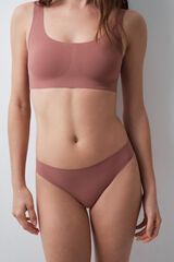 Women'secret Pink microfibre ribbed classic panty pink
