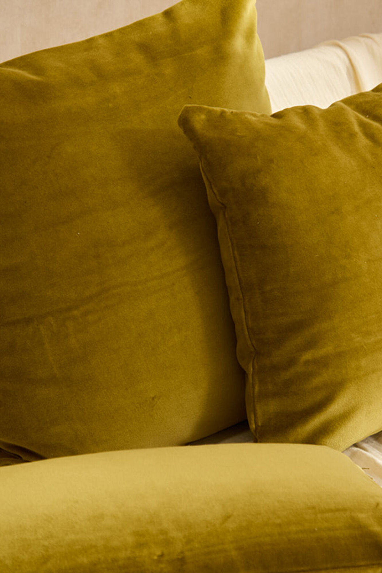 Calma House Funda de coj&iacute;n cuadrada de terciopelo verde Velour