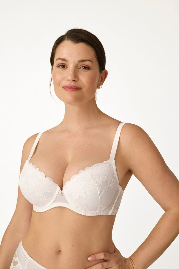 Promise Feh&eacute;r csipke teljes kosaras melltart&oacute; b&eacute;zs